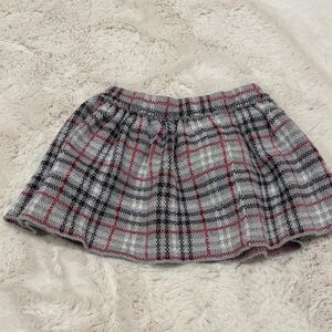 Plaid Gray and Red 2T Knit Girls Skirt